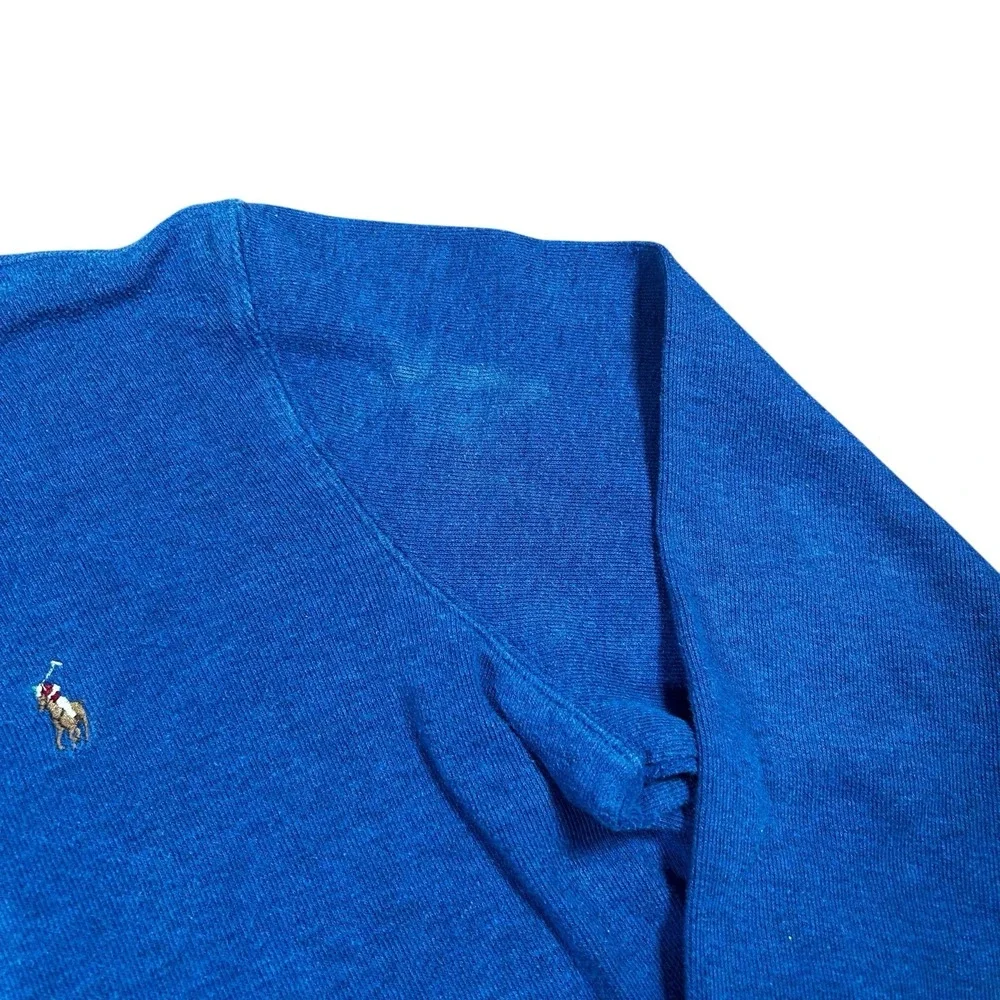 Polo Ralph‎ Lauren Estate Rib 1/4 Zip Pullover Men's L Blue Cotton Long Sleeve